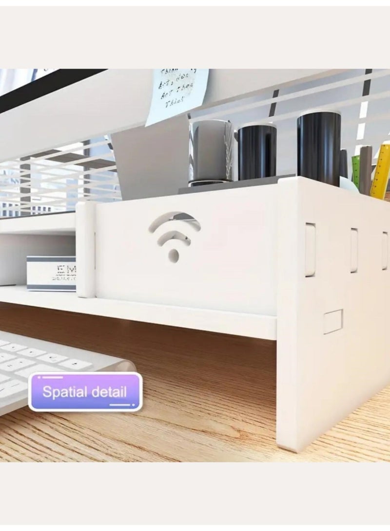 Valiant Glow Monitor stand riser | Laptop stand with storage drawer | Desktop storage and keyboard organizer | Computer desk stand | Office and study use | Multifunctional monitor riser - Image 5
